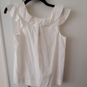 J Crew white ruffle top cotton poplin 2